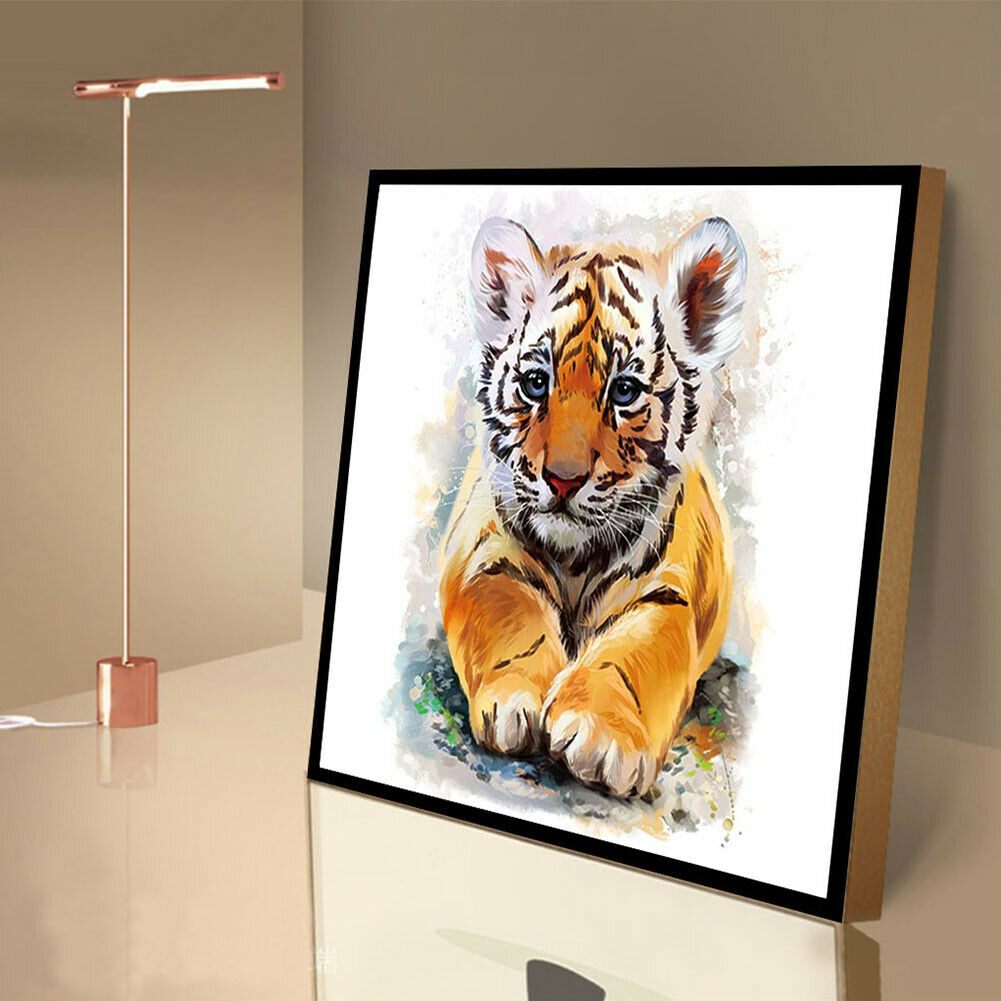 5D Full Round Drill Diamond DIY Little Tiger Rhinestone Picture Craft Home Decor