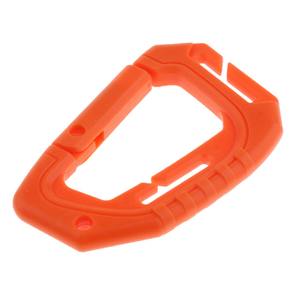 Heavy Duty Plastic Carabiner Clip Snap Hook Spring Loaded Carabina  Orange
