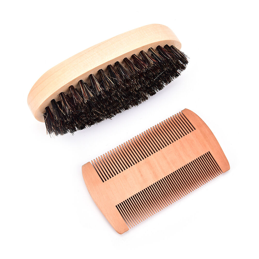 Wholesale Boar Bristle Beard Brush and Comb, Beard Comb Kit Mens Grooming EBB SJ