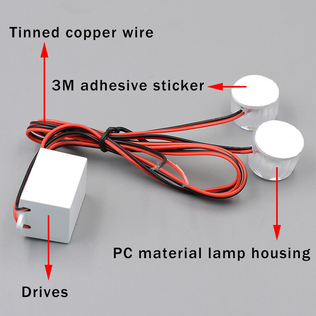 2pcs 2 Mode Red+Blue Emergency Flashing Strobe LED Safety Warning Foglight