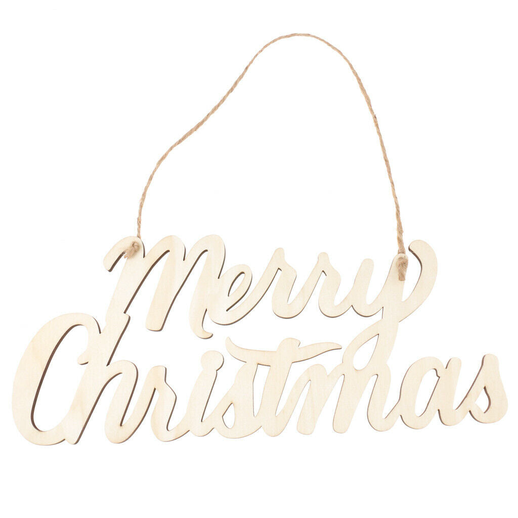 Rustic Wooden Merry Christmas Wooden Plate Hanging Decoration Ornaments