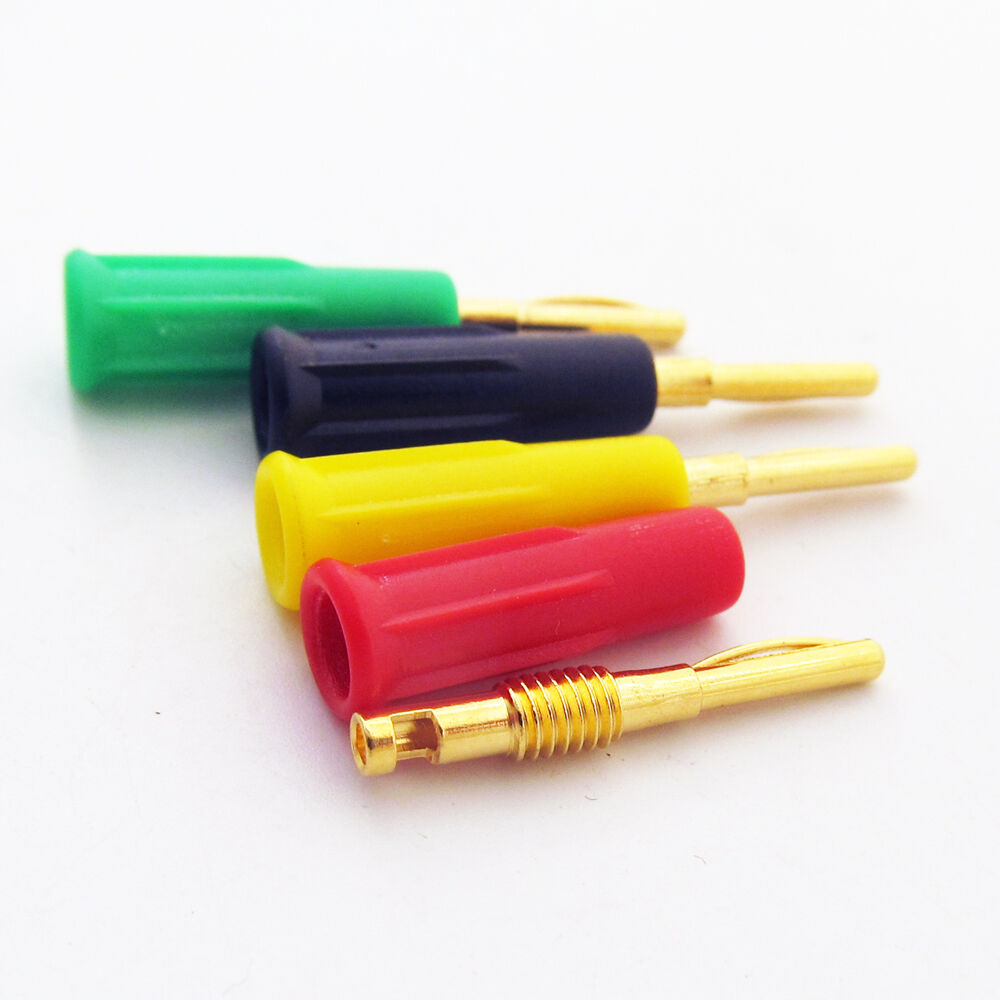 4sets 4 color Brass Sprung-Contacted 2mm Banana Plug w/Solder Bucket Terminal