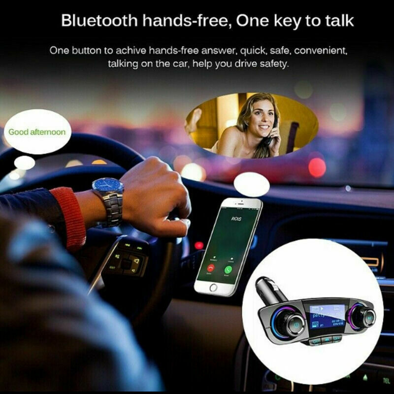 Bluetooth 5.0 Car FM MP3 Transmitter Player Hands Free Radio Adapter USB Charger