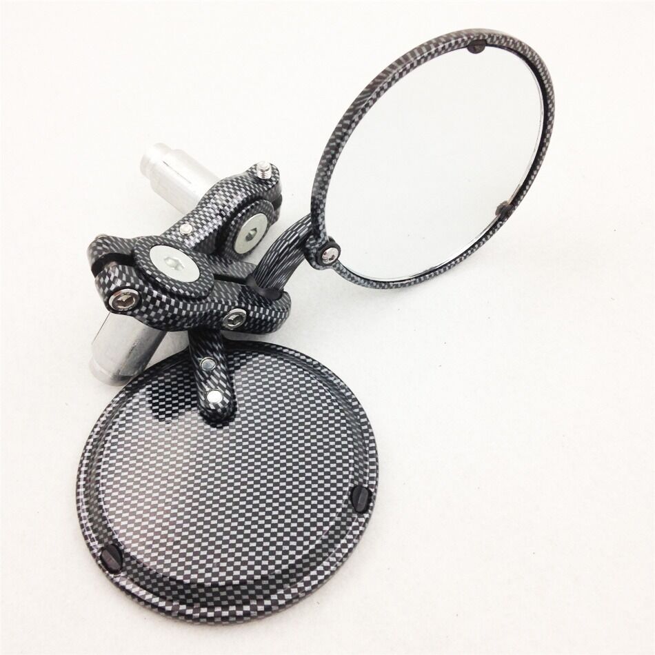 Carbon 7/8 inch Bar End Mirrors for  Kawasaki Suzuki Yamaha Ducati
