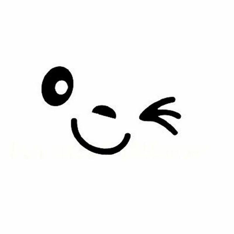 Car Stickers Pair Wink Smile Face Mirror Rearview Affixed Funny Decoratio.l8