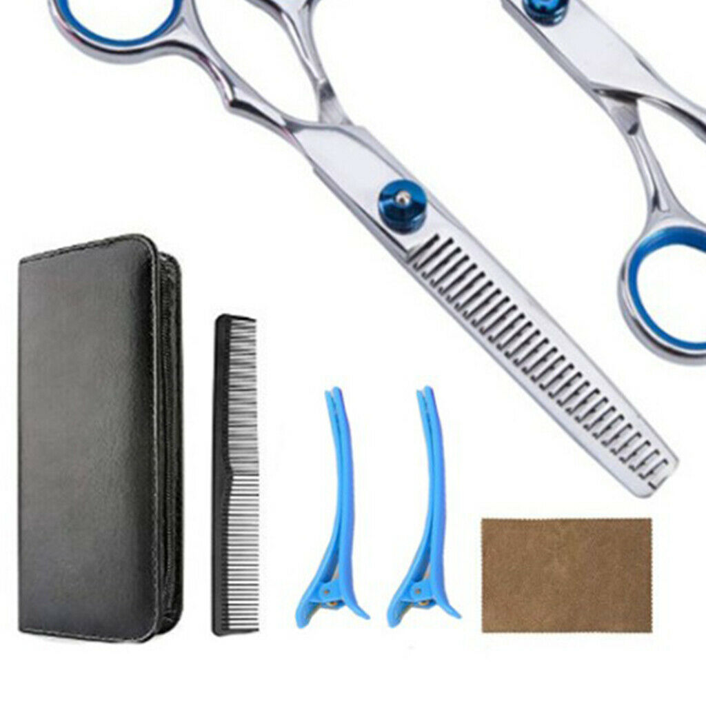 Hairdressing Barber 6" Thinning Shears Scissors Sectioning Clips Set Tools