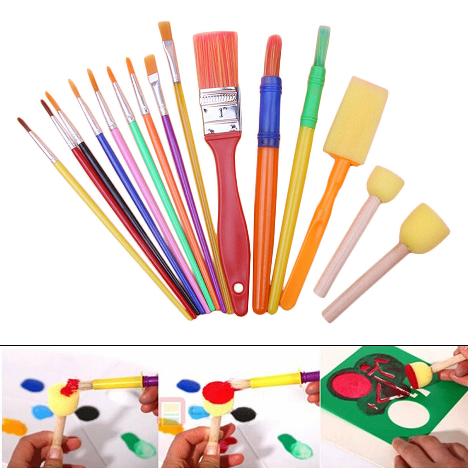 15pcs Paint Brushes Paintings Drawing Watercolor Tool Kid's Art Supplies
