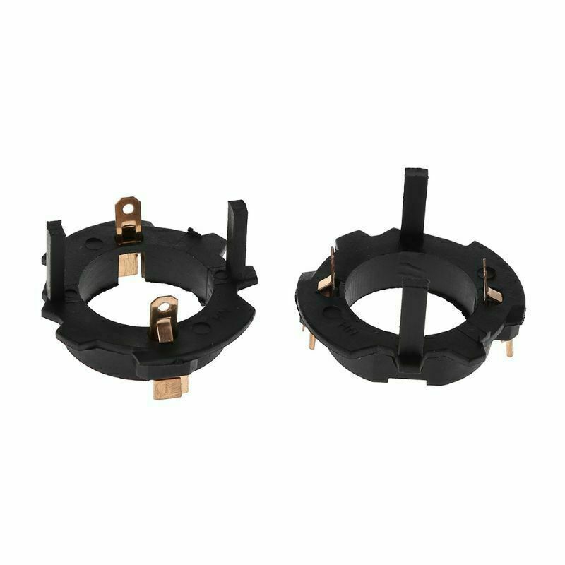 2X Car Black Led H7 Headlight Bulbs Adapters Holders Base For Golf 5 Jetta MK5