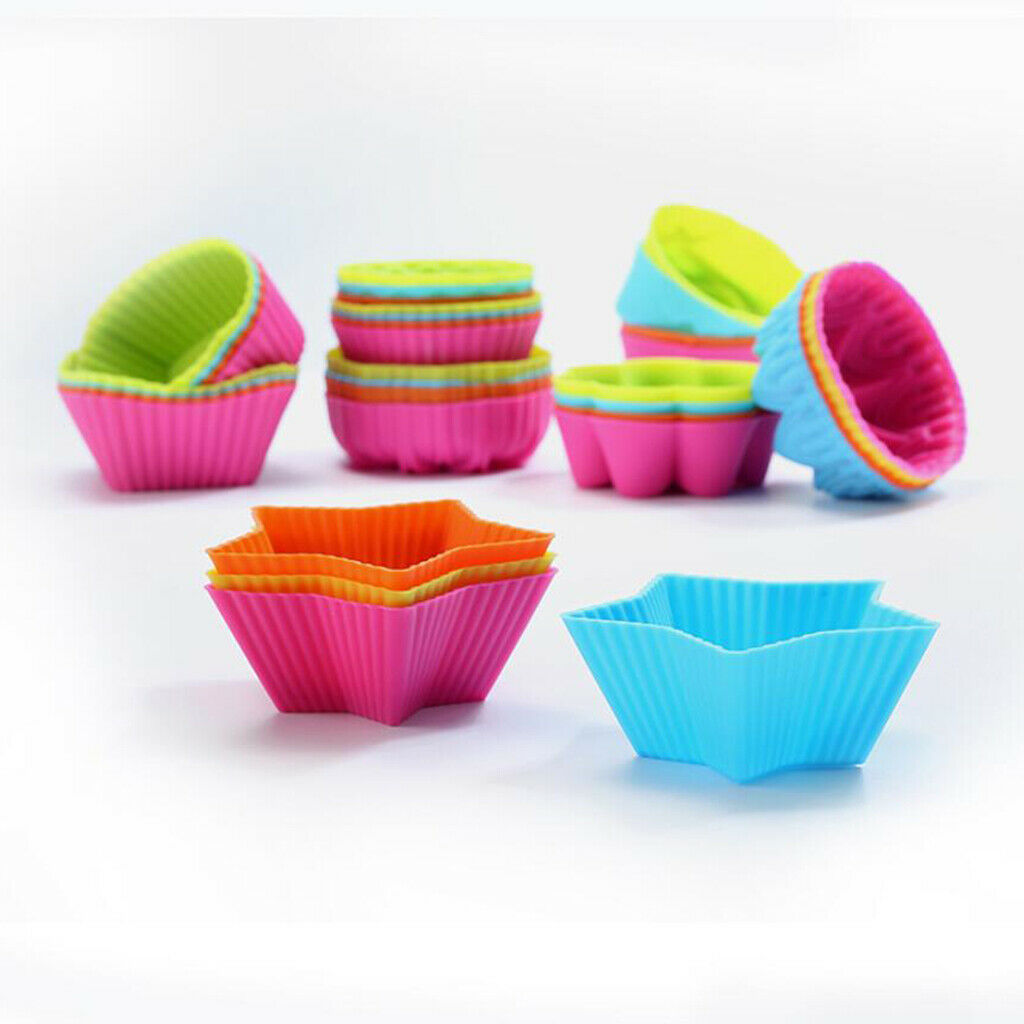 36Pcs Bakeware Set Silicone Mold for Muffin Cake Decor Jelly Pudding Candy