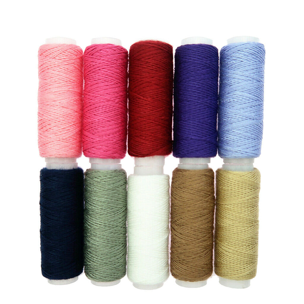10Pcs Polyester Sewing Thread Spools 54.6 Yards/Roll