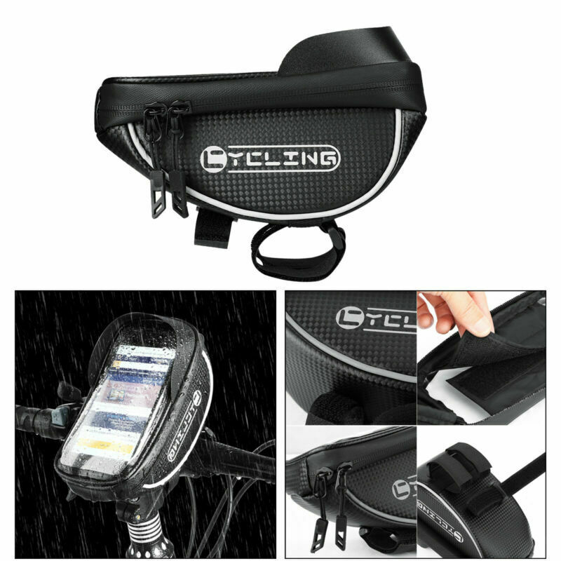 Waterproof Bicycle Phone Frame Bag Cycling Double Pouch Bike Accessories