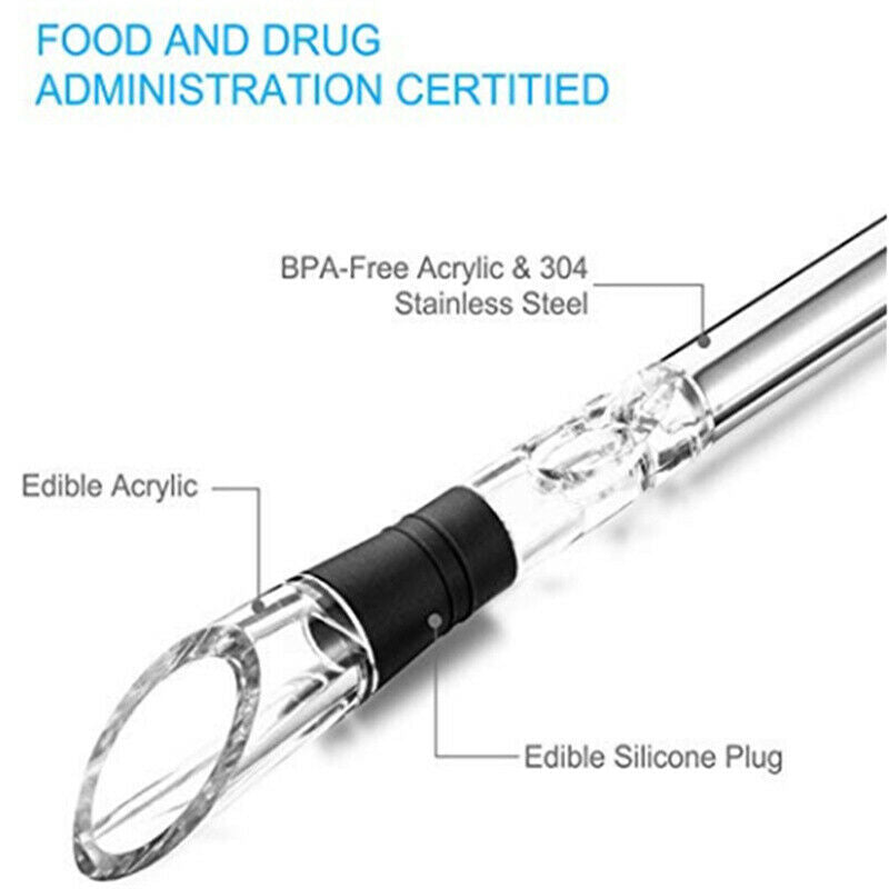 Ice Wine Chiller Stainless Steel Cooler Beer Wine Aerator Pourer Bottle St Rf