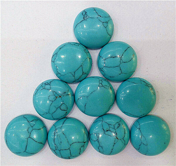 10Pcs 20mm Wholesale Green Turquoise Round Cab Cabochon Jewelry Making HH7144