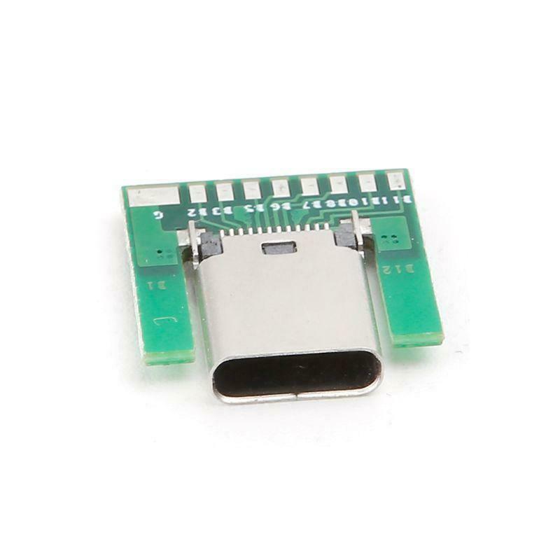 USB 3.1 Type C Female Socket Connector Plug SMT Type With PC Board DIY 24pin