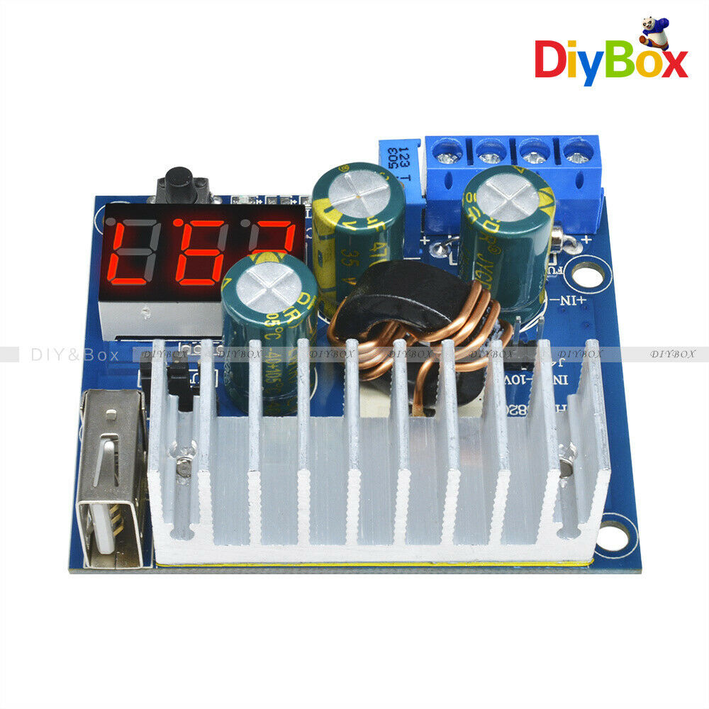 6A 3-35V to 3-35V DC 100W Boost Step-up Module USB Power Supply LED Voltmeter