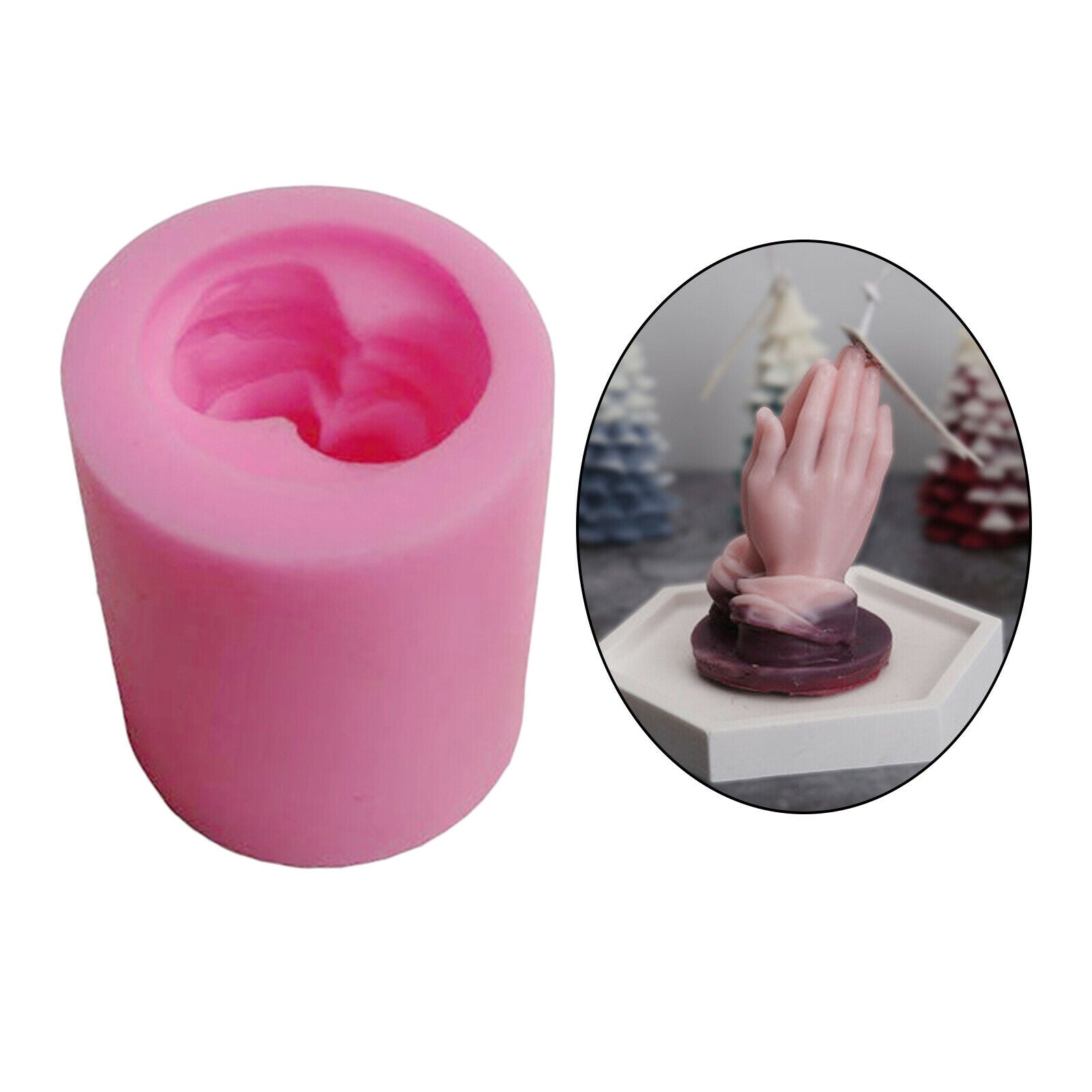 Praying Hands Silicone Mold DIY Chocolate Polymer Plaster Wax Candle Mold