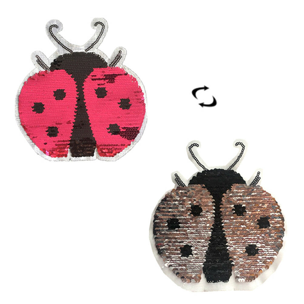 ladybug reversible changecolor sequins sew on patches for clothes diy appliqu Qx