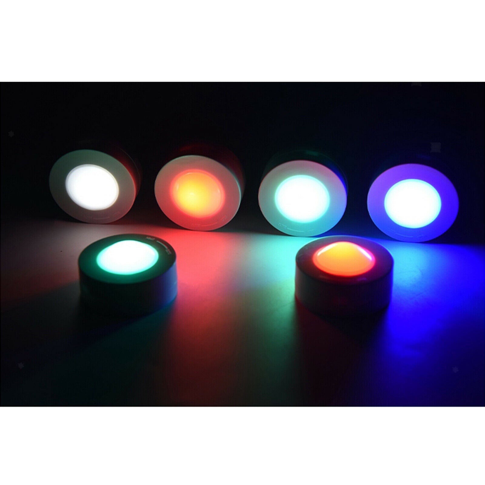 Touch RGB LED Motion Sensor Counter Cabinet Light 6Lamp 2 Remote