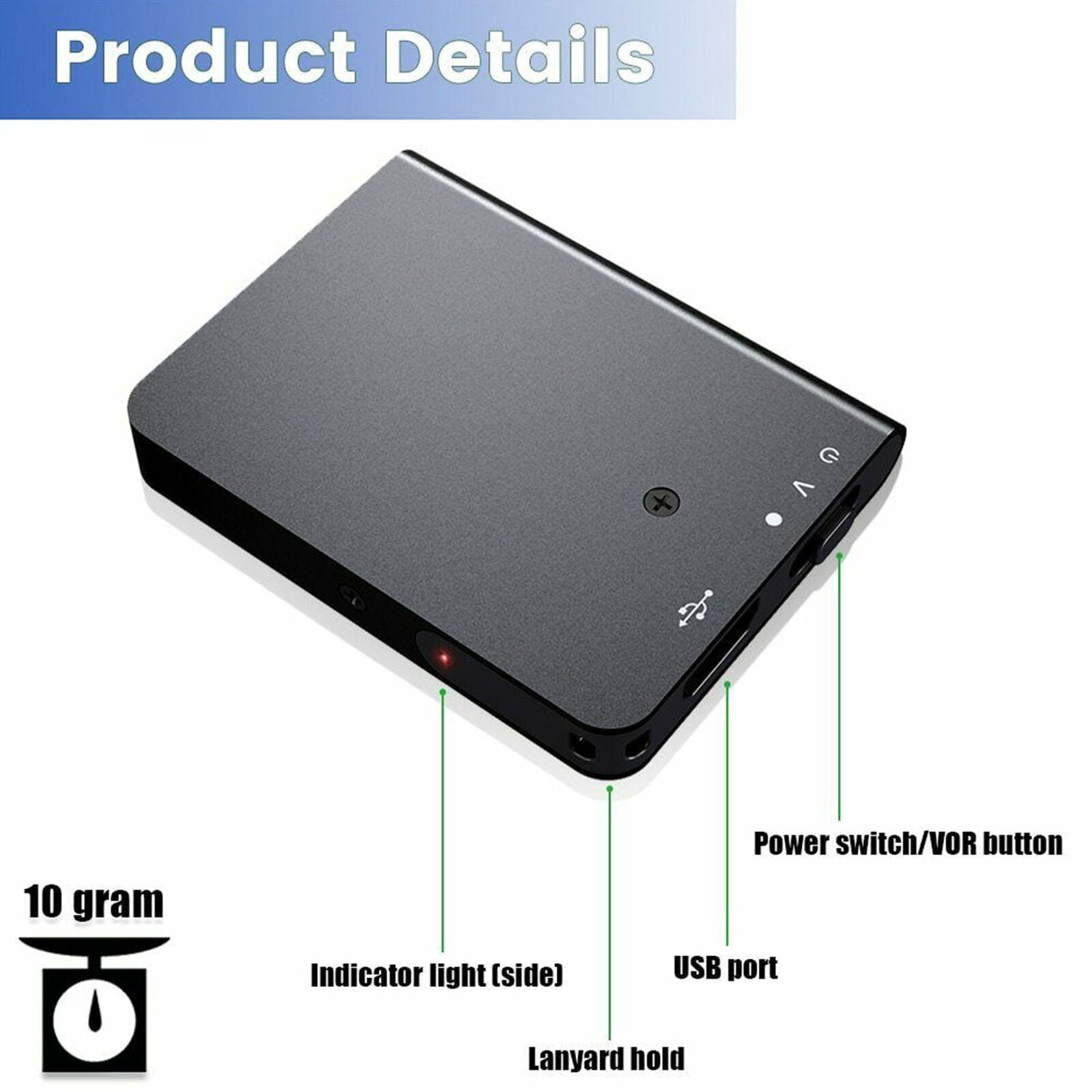 16GB Mini Voice Activated Recorder Small Digital Voice Recorder MP3 Player