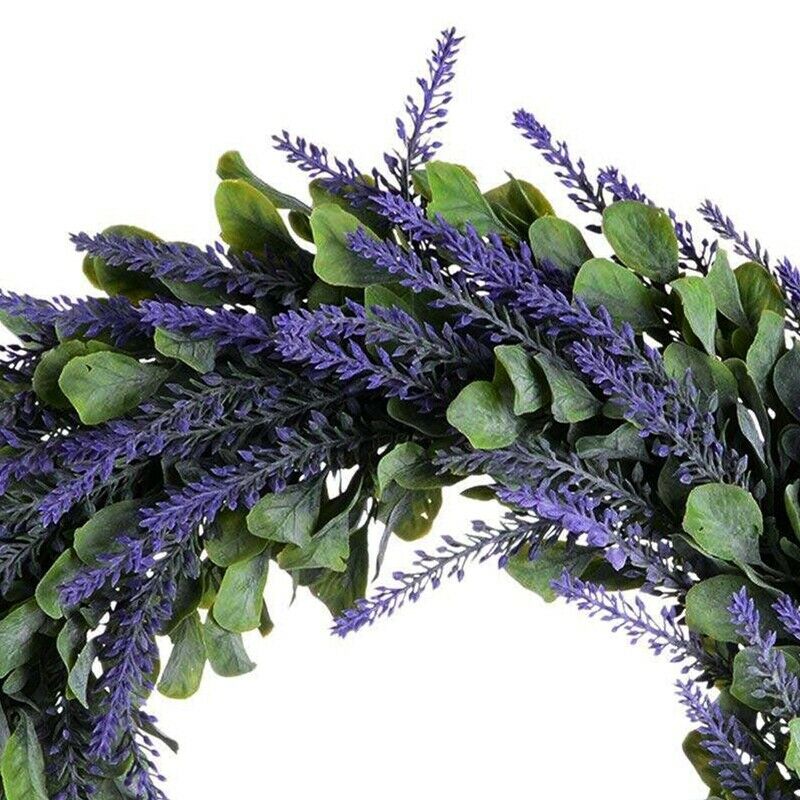 Artificial Wreath, Door Wreath 17 Inch Lavender Sp Wreath Round Wreath for TheY9