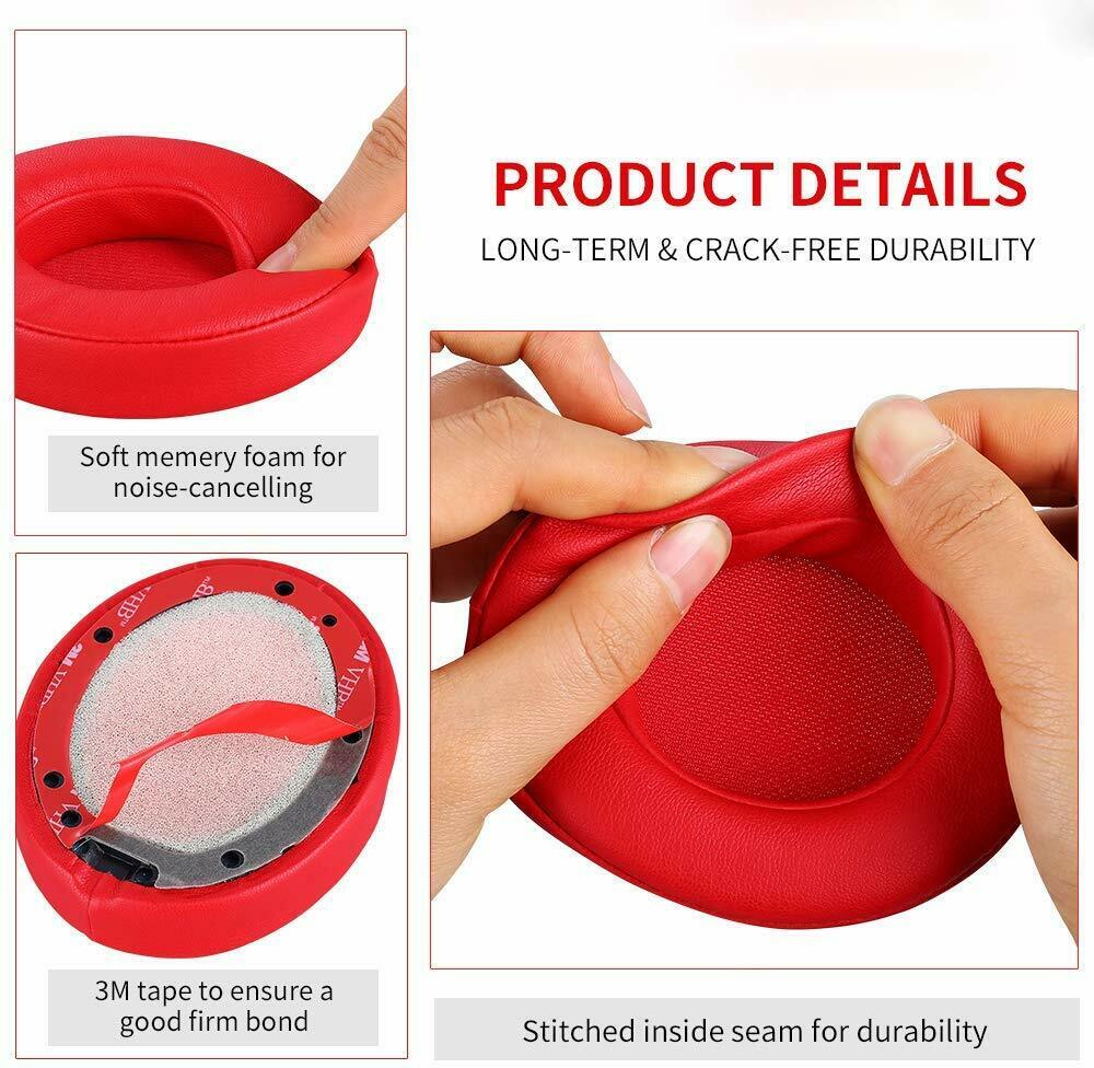 Red Ear Cushion Kit for Beats Studio3 Wireless Headphones Pads Pair