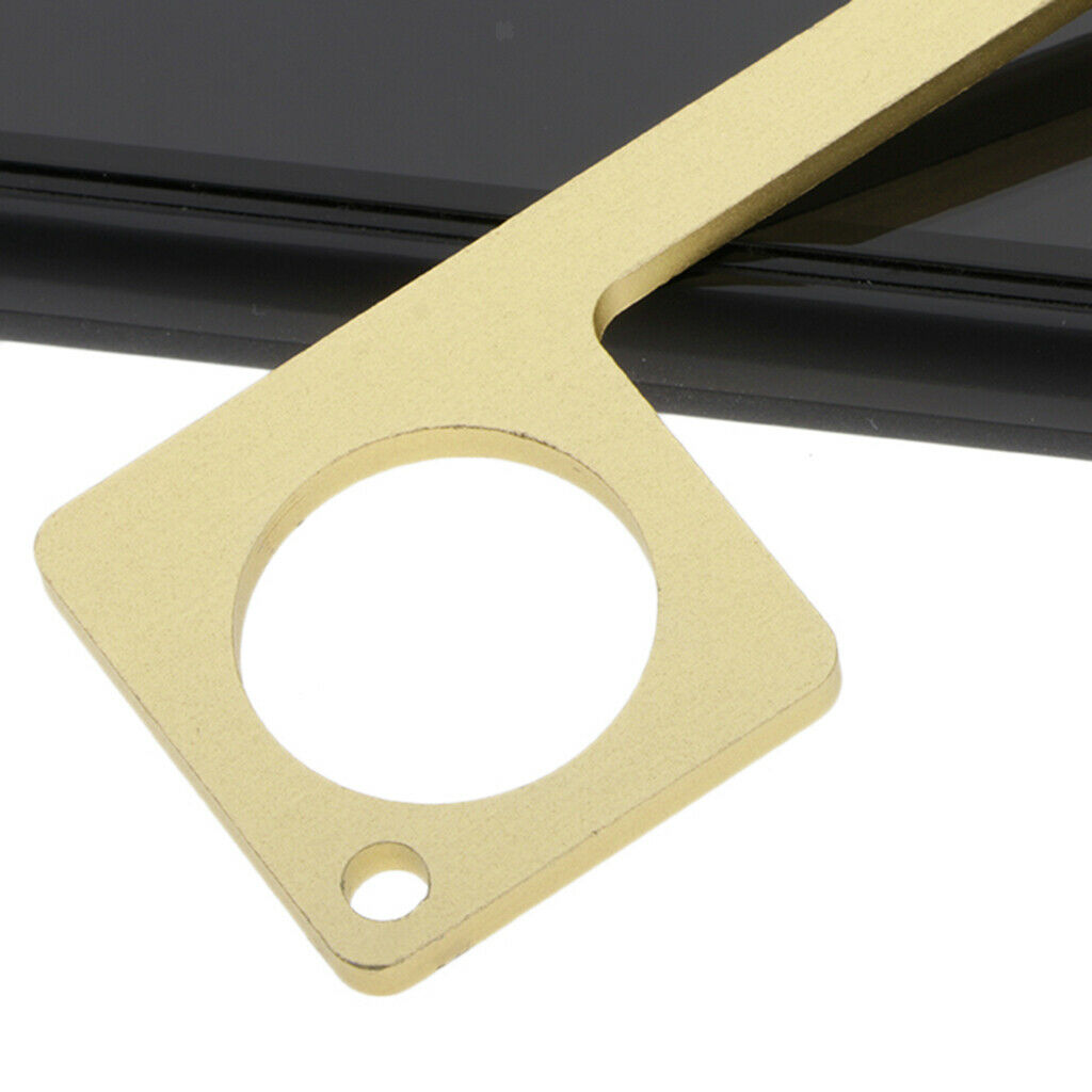 New Portable Hygiene Alloy Touch Free Door Opener Safety Handle Key - Golden