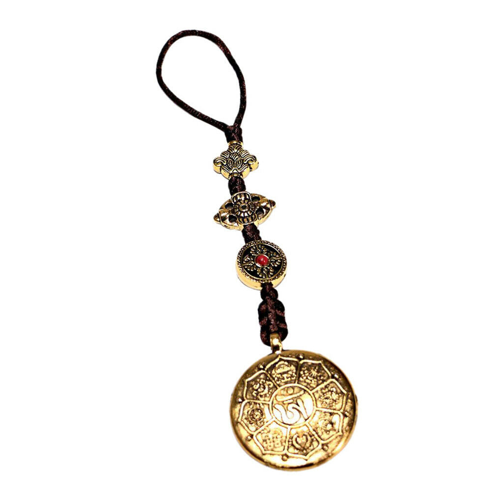 Tibetan Buddhism Copper Zodiac animal Wall Hanging Amulet Pendant 4.3cm