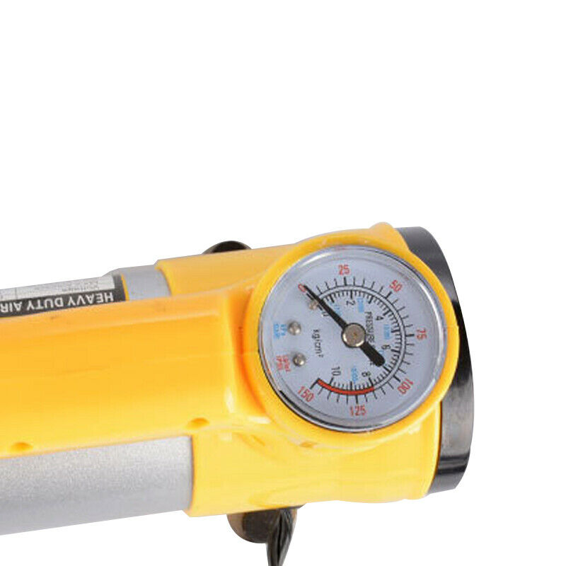 Metal Car Air Pump Inflator Light Tire Pressure Gauge Tire Pump 1M Rubber Tube