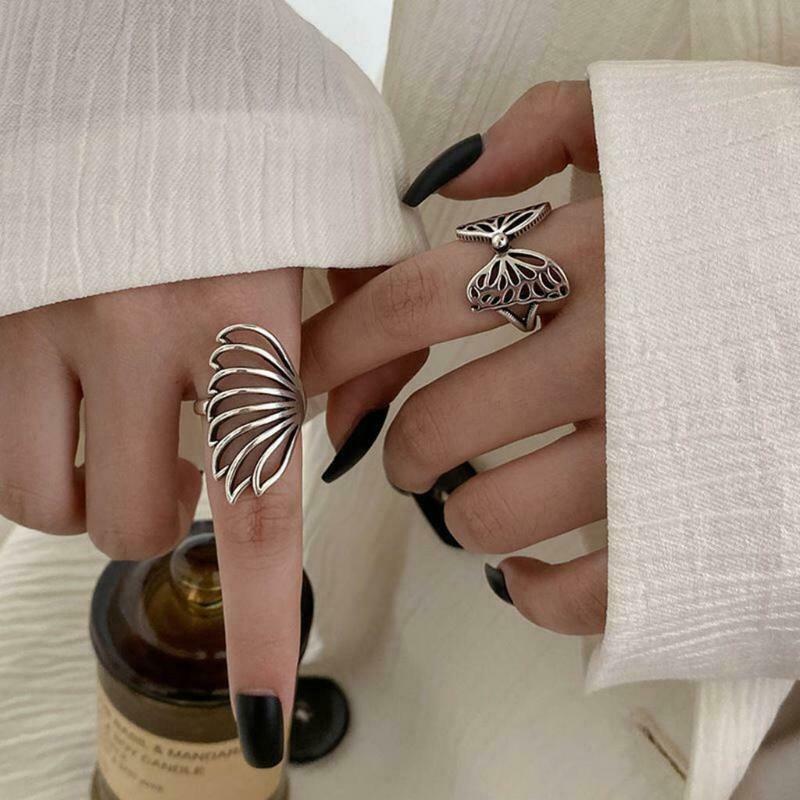Fashion Butterfly Shaped Wedding Engagement Promise Statement Anniversary Rings