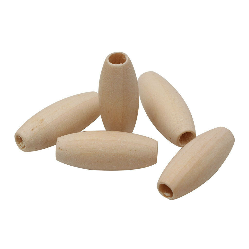 20 Pieces Natural Wood Oval Bead Wooden Beads lOOSE DIY Jewelry Making Craft