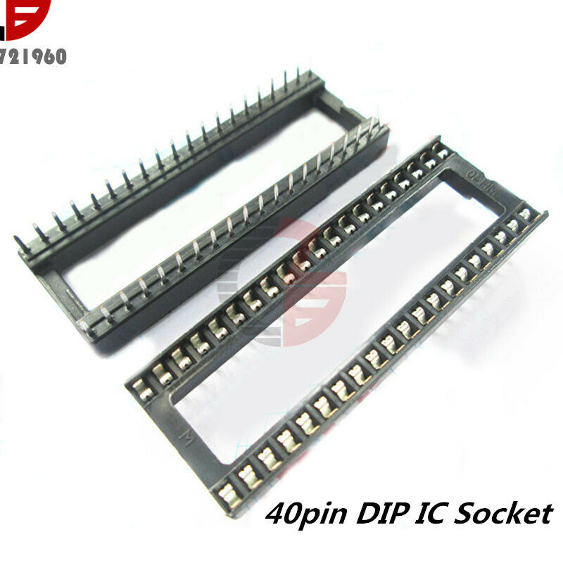 10Pcs 40 Pin DIP-40 IC Socket Adaptor Type 2.54mm Pitch Dual Wipe Contact