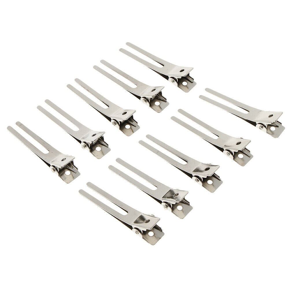 10pcs Metal Double Prong Alligator Clips Beak Clips DIY Headdress Craft 45mm