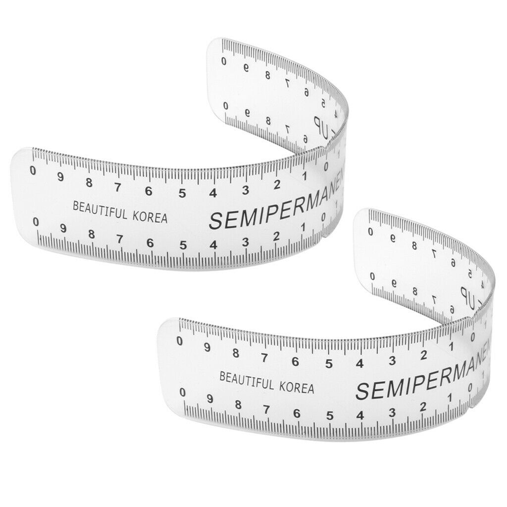 2 lot Reusable Eyebrow Positioning Grooming Stencil Shaper Brow Tattoo Ruler