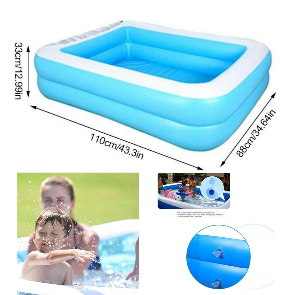 Family Swimming Pool Garden Outdoor Summer Inflatable Kids Paddling Pools 110cm