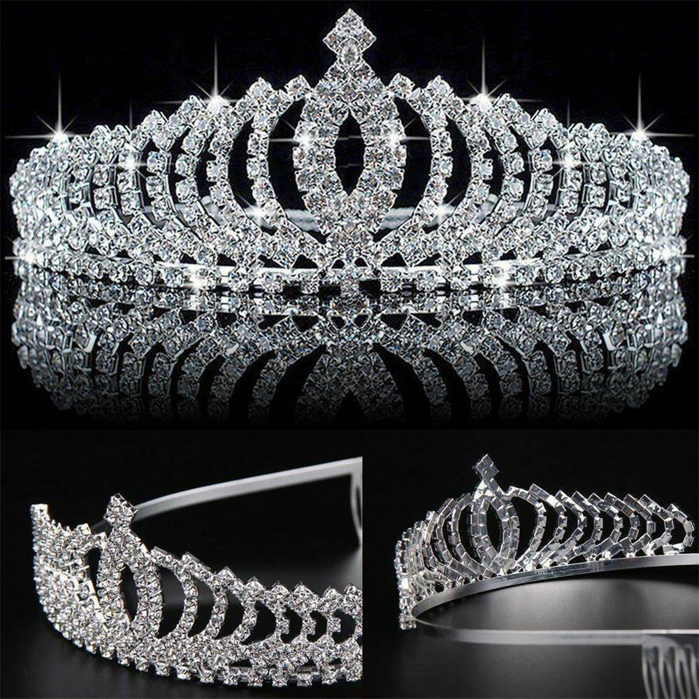 Wedding Bridal Princess Full Crystal Rhinestone Hair Accessory Tiara Crown HOT~