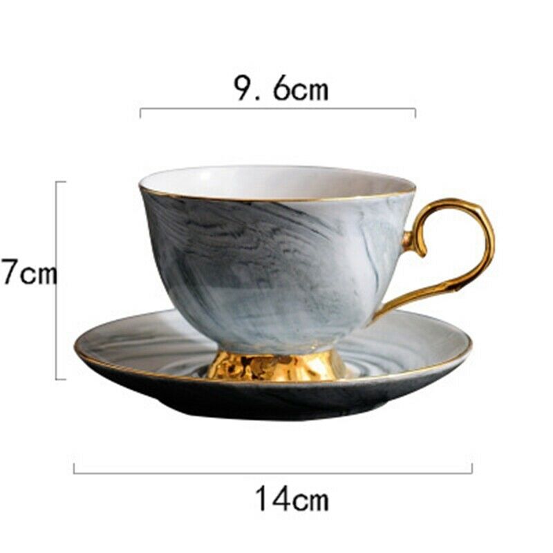 Marble Phnom Penh Ceramic Coffee Cup and Saucer Set Afternoon Tea Cup Lovers GF5
