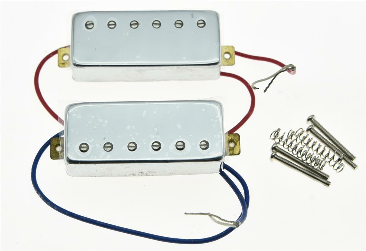 Chrome LP Guitar Mini Humbucker Neck & Bridge Pickup Set Pickups for Les Paul