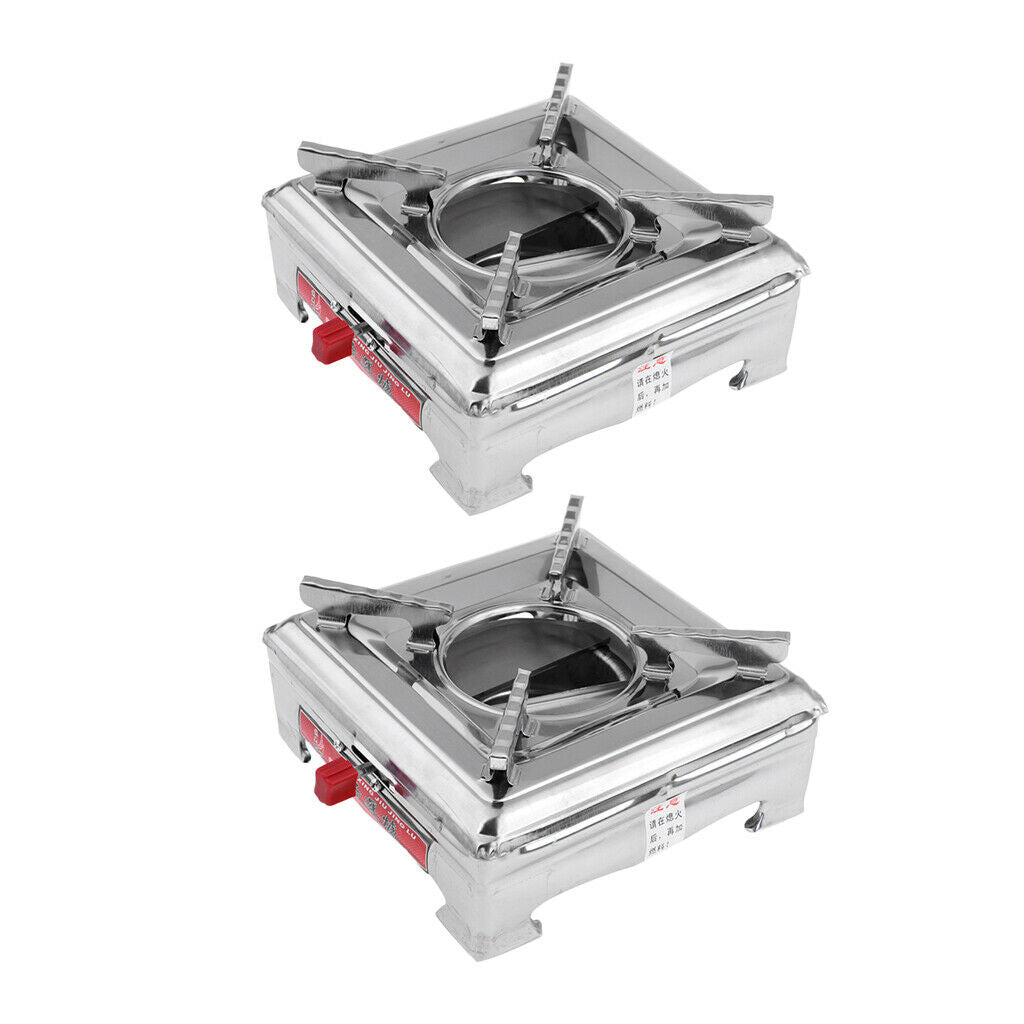 2 Pieces Mini Alcohol Stove Burner Spirit Furnace Square Shape for Fishing