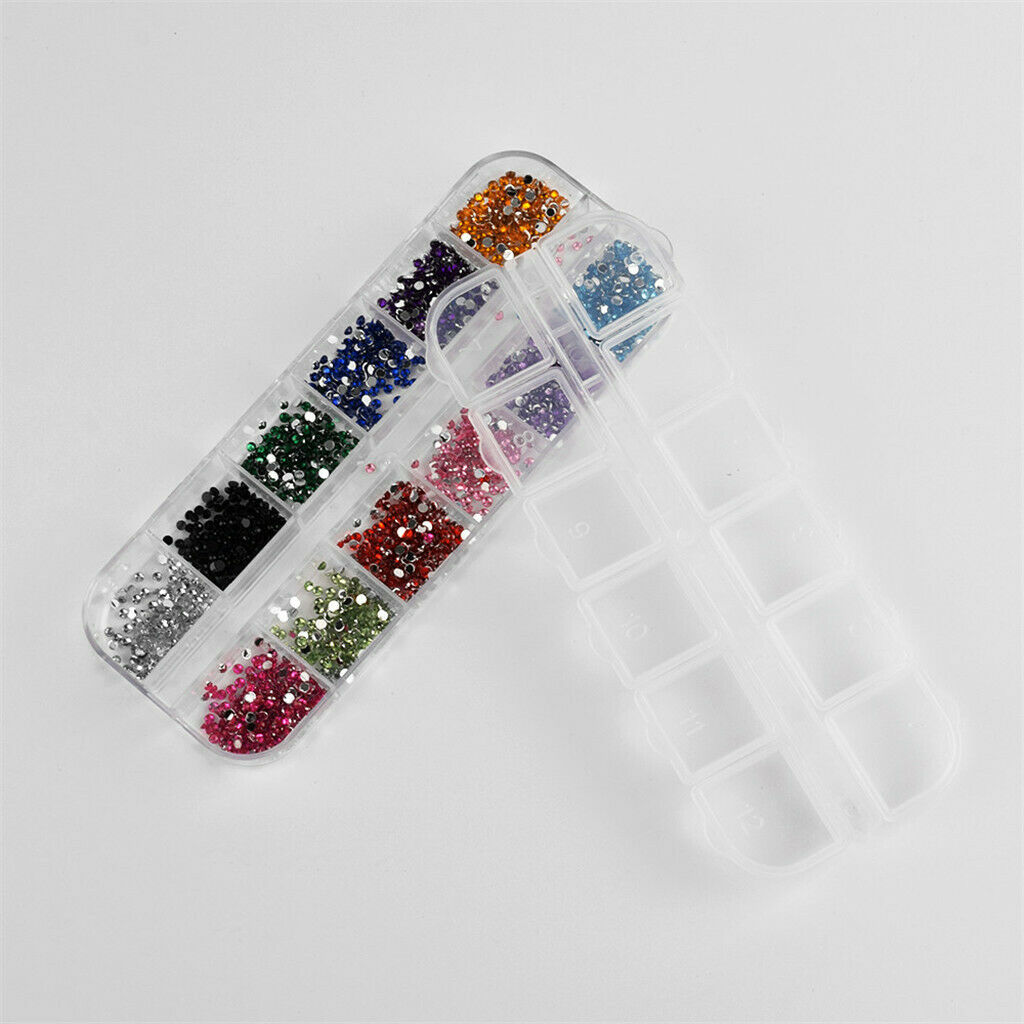 Plastic 12 Block Combination Ornaments Nail Art Rhinestone Decoration