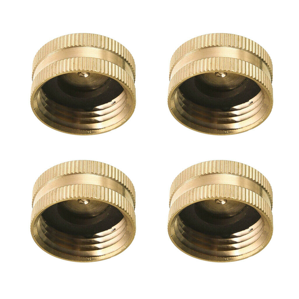 Brass Cap, 3/4'' NH 4Pcs Brass Hose Cap Garden Hose Female End Brass Fitting Cap