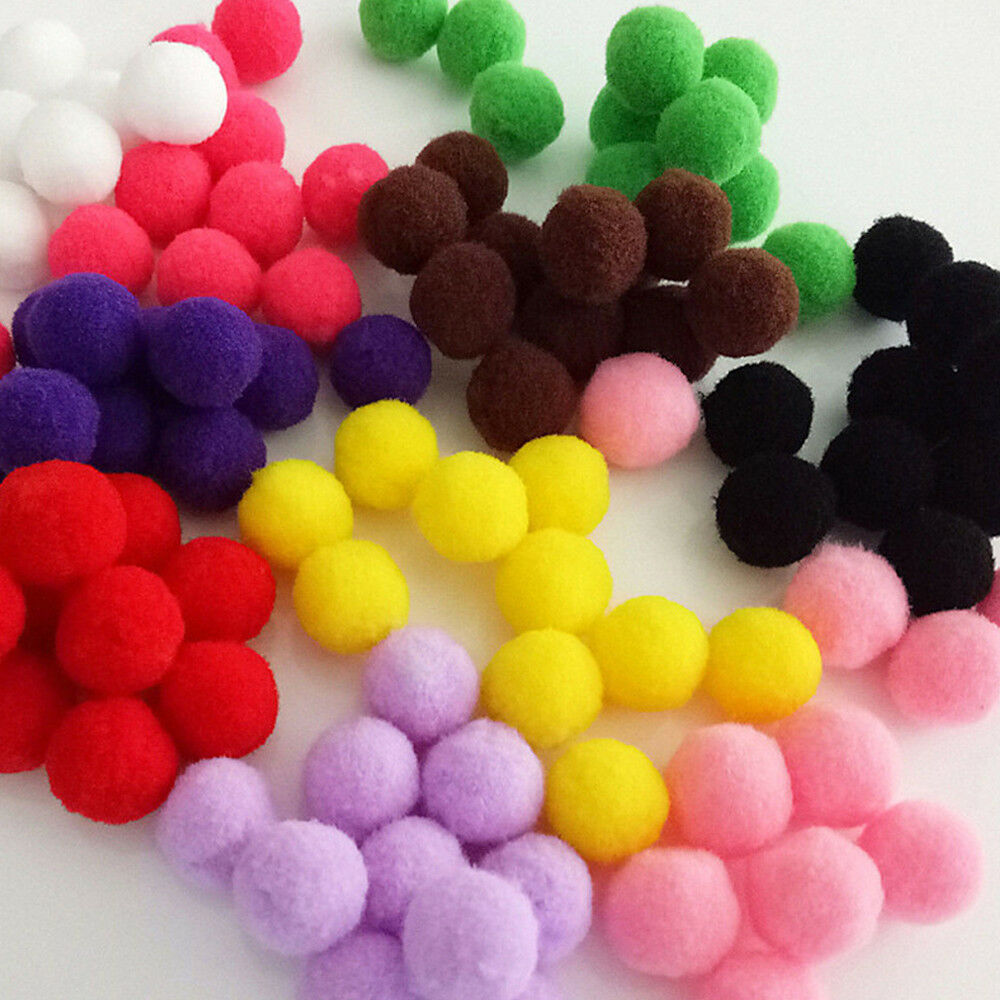 100x/set Wool Felt Balls 1cm Handmade Mixed Colours Pom Pompom Ball Kids Craft