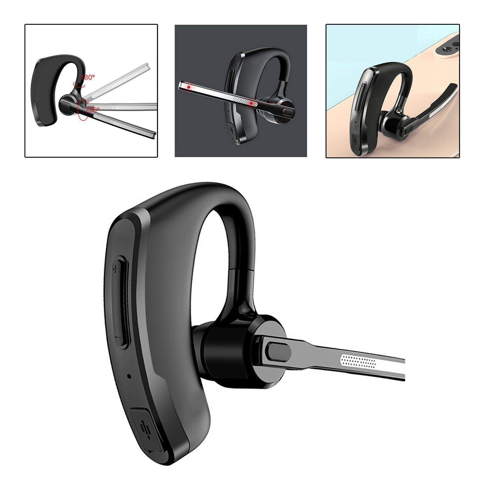 Wireless Bluetooth 5.0 Mono Handset Headset Earpiece for Business Office