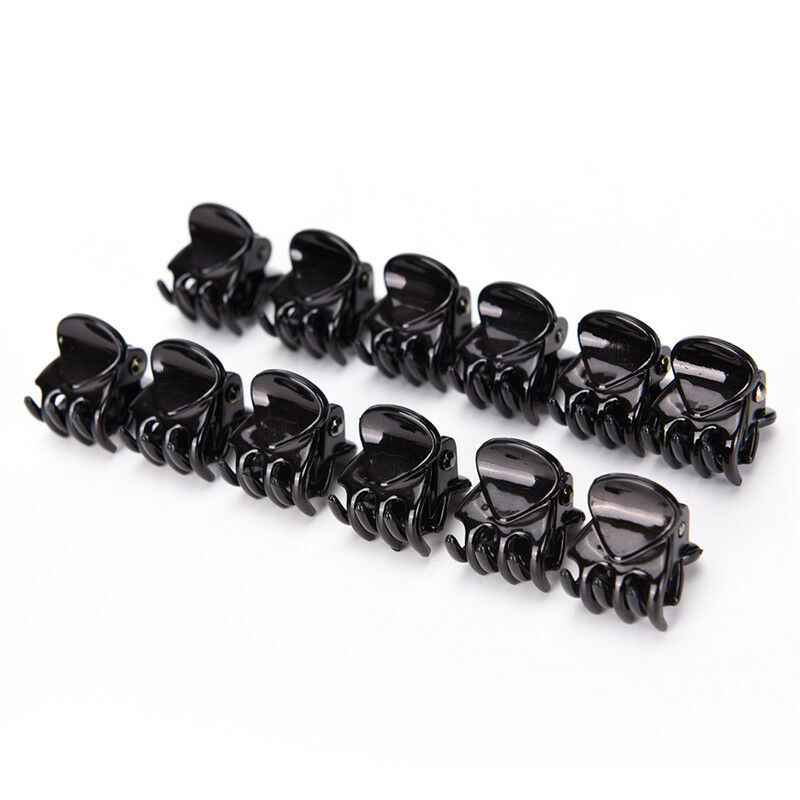 Fashion Women Girls 12pcs Black Plastic Mini Hairpin 6 Claws Hair Clip Cla.l8