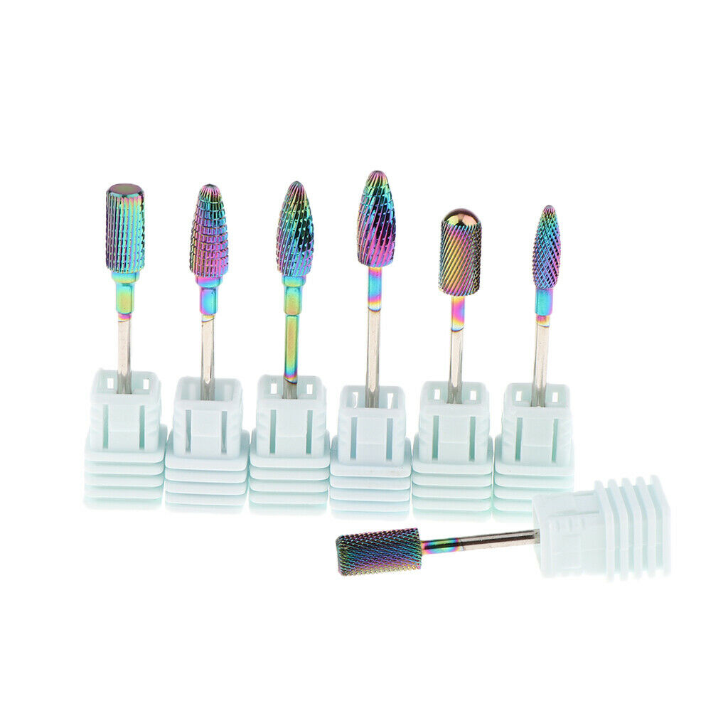 7pcs Nail Files Drill Bit Acrylic UV Gels Removing Manicure Grinding Head