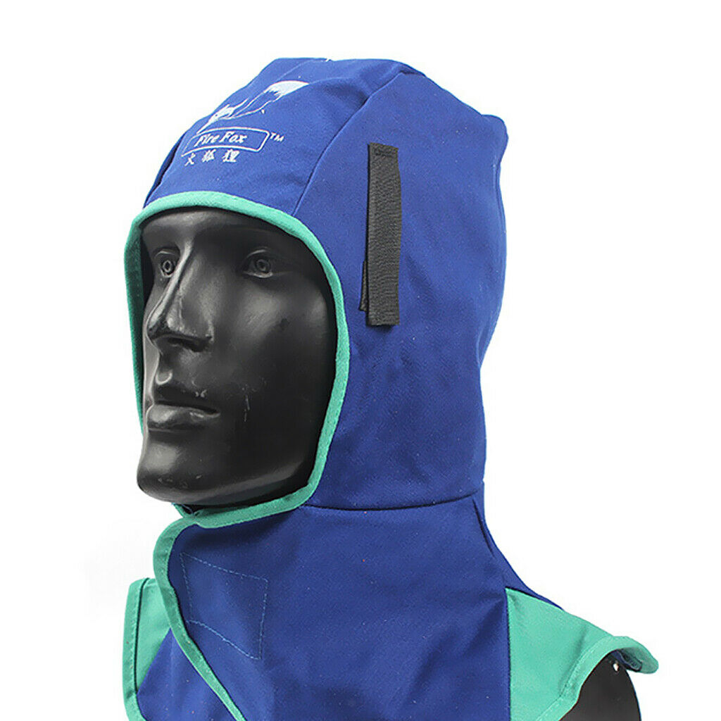 Flame-retardant welding hood made of leather, safety clothing, head protection /