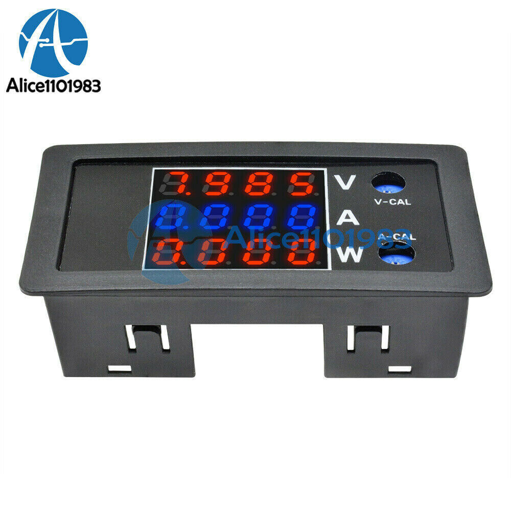 Digital Voltage Current Power Meter DC 100V 10A 1000W Thermostat Red +Blue+Red