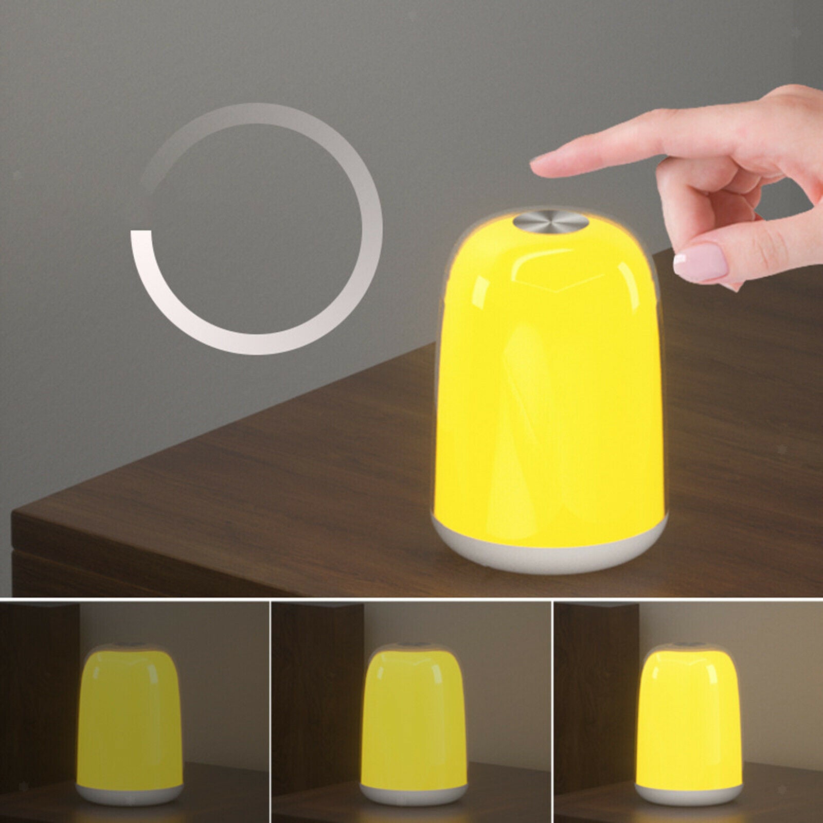 Bedside Table Lamp LED Night Light Dimmable Touch Control USB Rechargeable