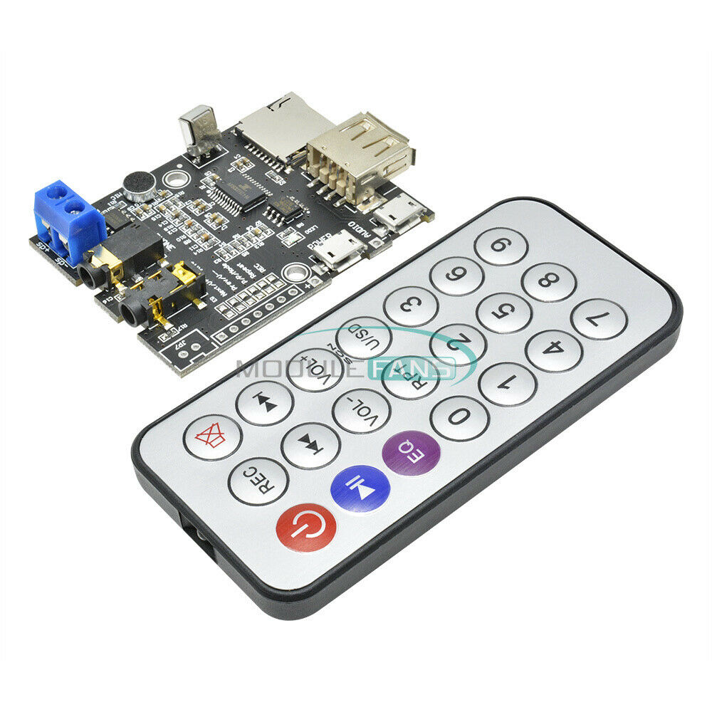 MP3+WMA +WAV Decoder Board 2W Amplifier TF Card Audio AUX WITH IR Remote Control