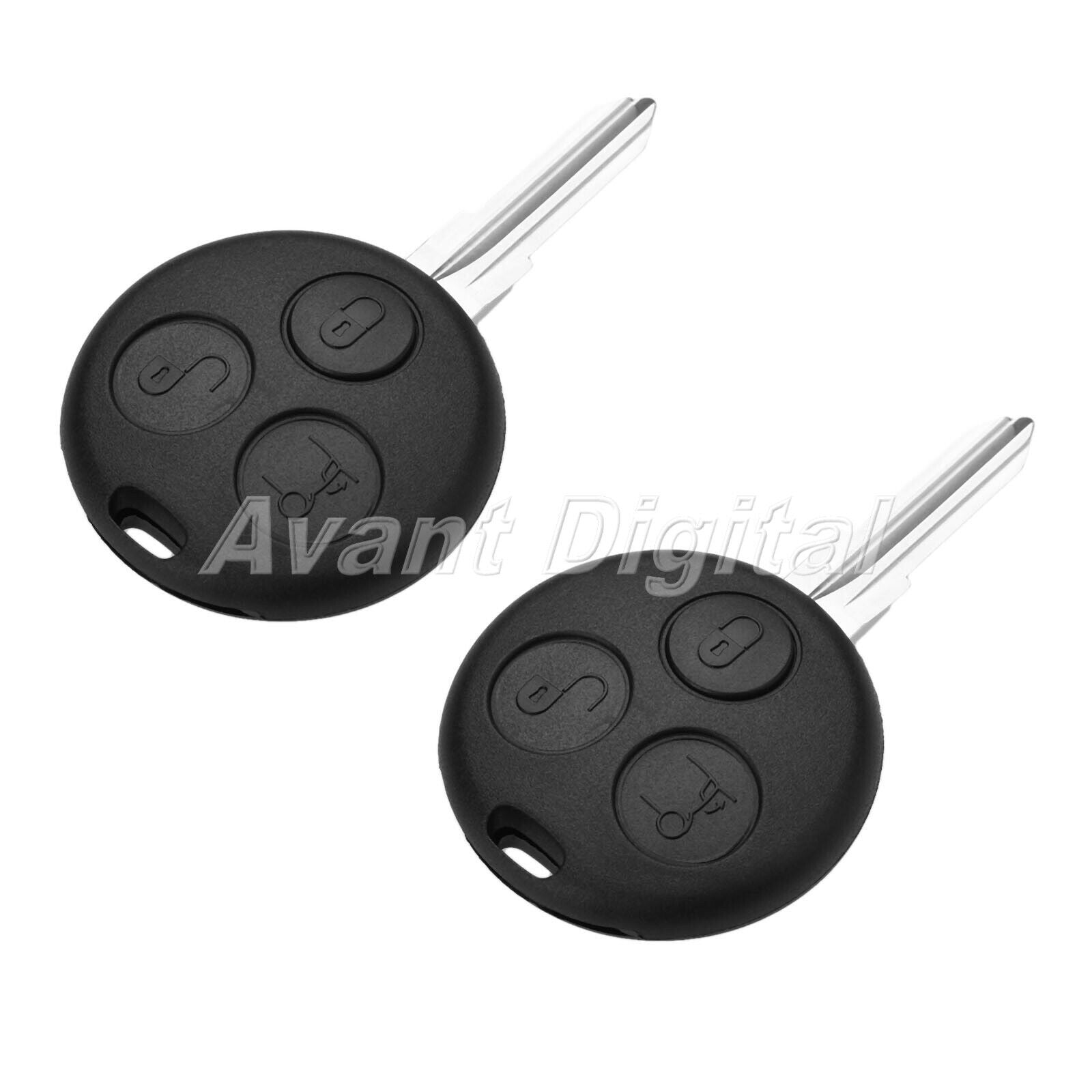 2Pc Car Remote Key 3 Button 433MHz Fit For Mercedes Benz Smart Passion 2000-2004