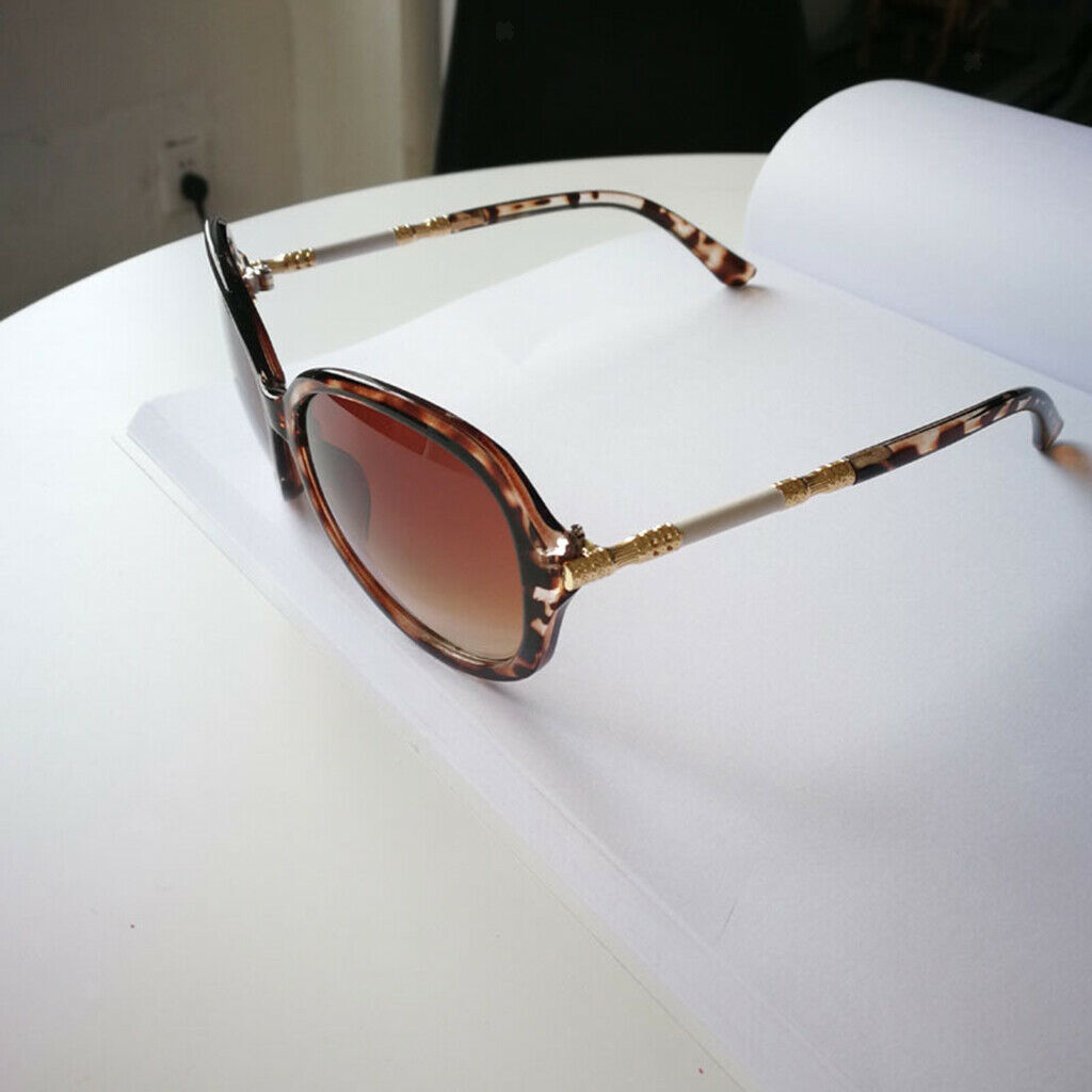 Fashion High-grade Carved Women Sunglasses Big Frame Eyewear Leopard Print